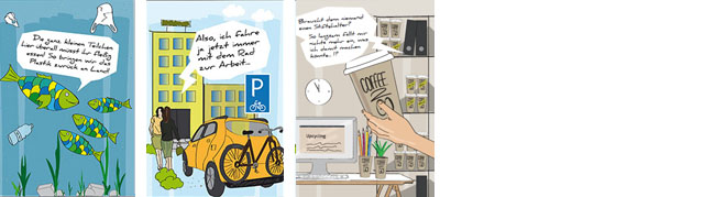 Die vier Poster aus der Reihe Mitarbeitertipps